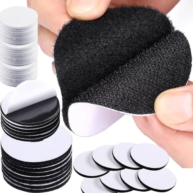 autocollants adhésifs anti dérapants velcro blanc noir fixations auto agrippantes utilitaires 10paires 20paires 30paires