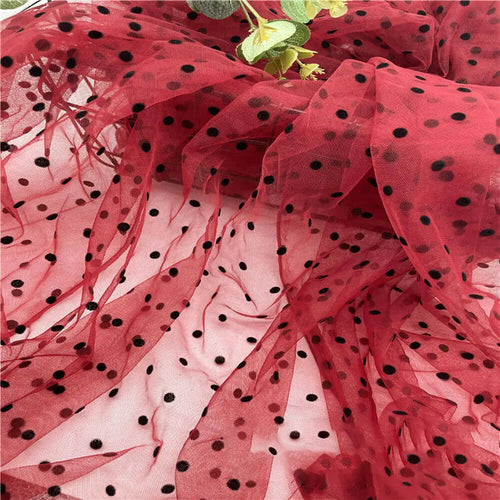 tissu tulle noir transparent pois robe vintage couture artisanat bricolage élégant