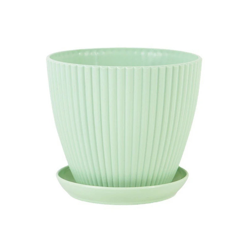 pot fleurs plastique plateau rayures verticales moderne plante intérieur