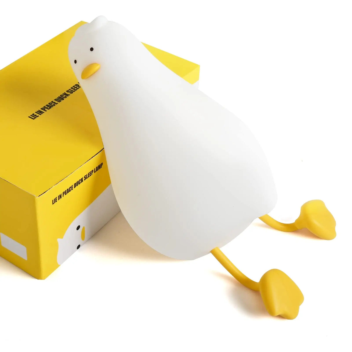 veilleuse canard forme animal rechargeable lumière lecture enfant décoration chambre blanc jaune