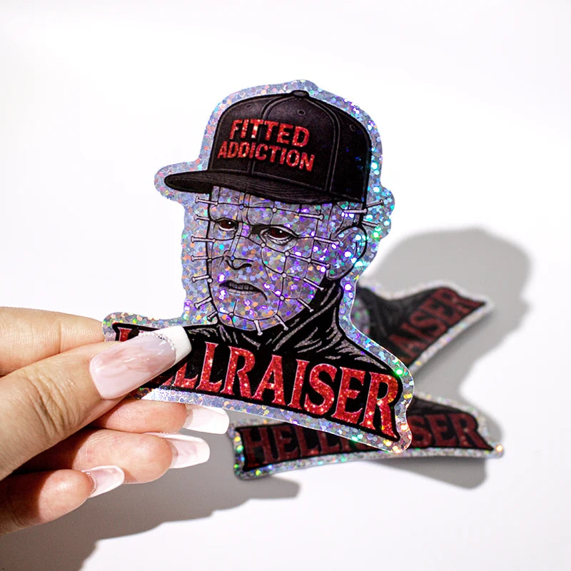 sticker personnalisé glitter multicolore effet holographique adhésif animal compagnie graphique collectible promotionnel cadeau entreprise