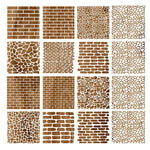 pochoirs lavables blancs motifs brique pierre bois modernes 12 pièces festifs projet