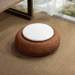 coussin sol rustique tissé floral anti décubitus coton paille meditation relaxation salon