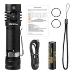 torche rechargeable led 1800lm vert noir ipx8 217mètres turbo mode