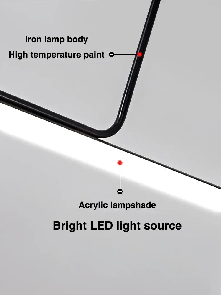lampe suspendue moderne led noir rouge blanc brillante lumière fixe assemble facilement