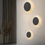applique murale moderne led noir blanc éclairage circulaire minimaliste fixée mur tactile sans interrupteur