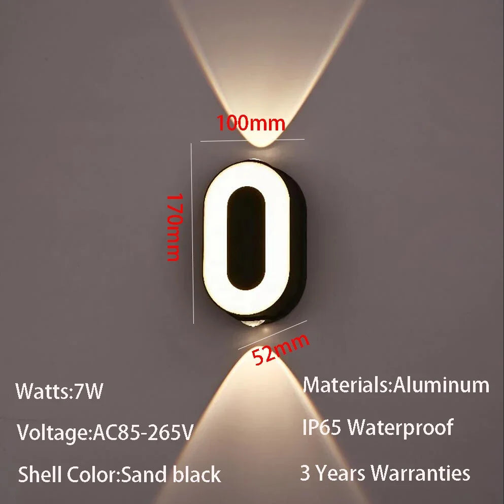 numéro lumineux led blanc noir moderne ip65 adhésif 7w minimalisteintérieur extérieur