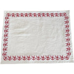 serviettes coton brodé fleurs traditionnelles blanc bleu rouge 37x29cm casa restaurant