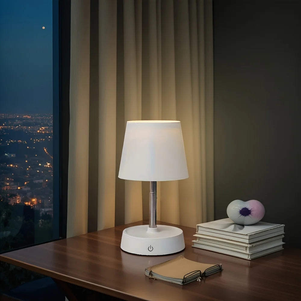 lampe table led rechargeable blanc moderne commande tactile étude camping chambre coucher portable usb