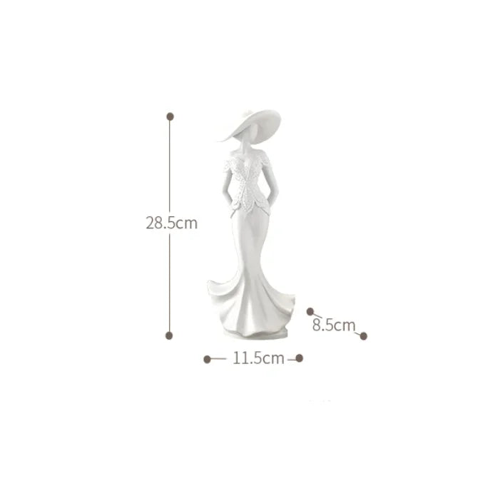 statue moderne or robe chapeau satinée décoration intérieure élégante people moderne résine table