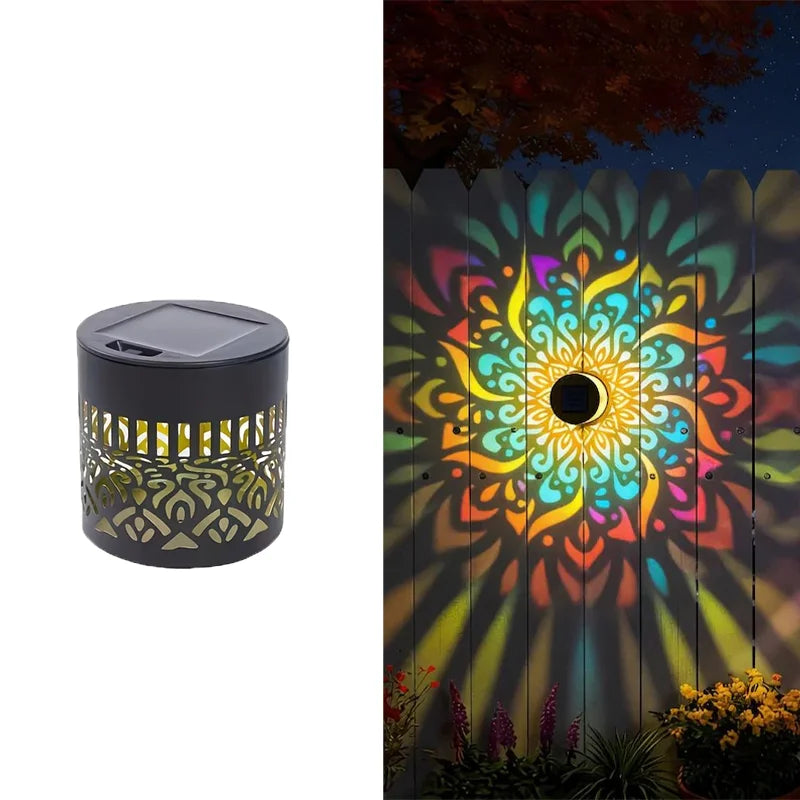 lampe solaire murale mandala décorative motif floral orientaliste imperméable extérieur jardin véranda couloir