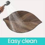 tapis bain absorbant séchage rapide antidérapant texture bois moderne marron clair veines naturel chaussons