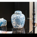 vase bleu blanc floral oiseaux classique traditionnel decoration table arrangement floral