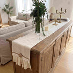 chambranle table vintage dentelle carreaux blanc beige mariage fêteextérieur rusticemode pastoral