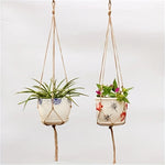 support plante suspendue macramé boho fibre végétale beige artisanalintérieurextérieur