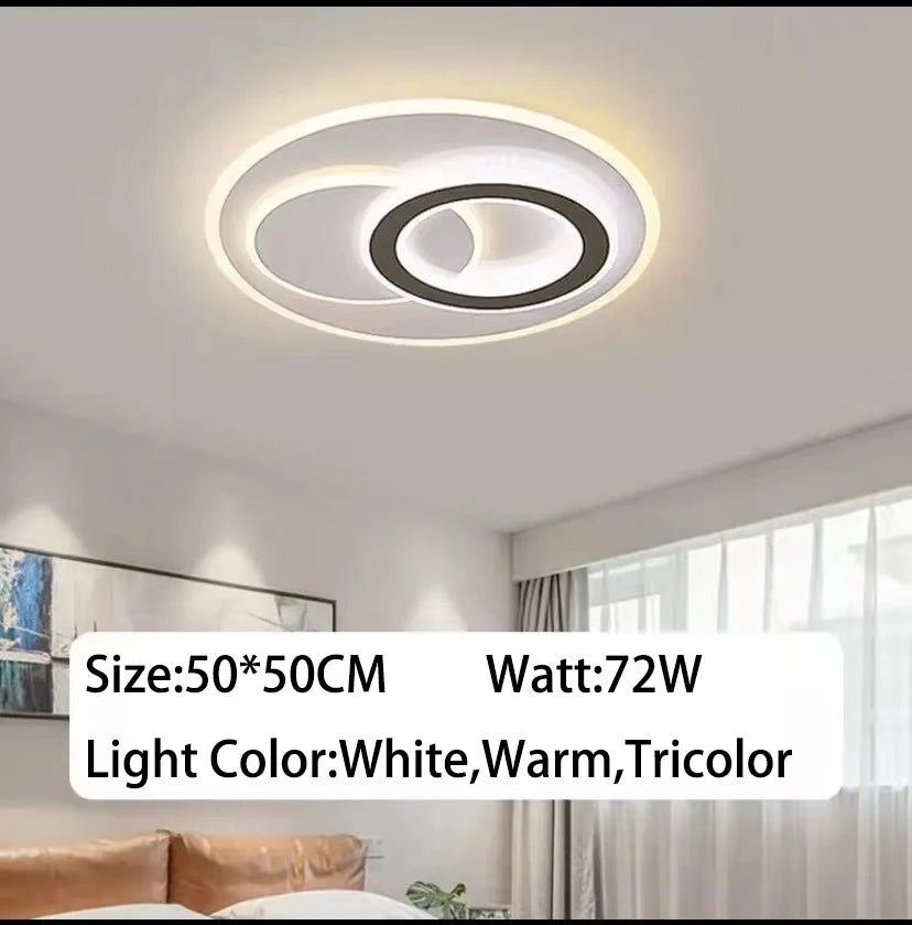 luminaire led blanc noir géométrique moderne minimaliste 36w 40cm