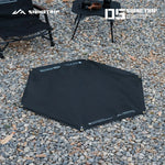 tapis sol résistant feu barbecue plein air isolant double face hexagonal noir métalliques