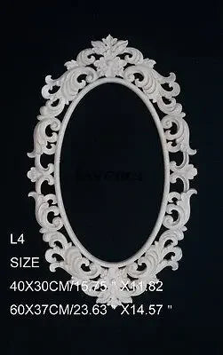 miroir ovale sculpté floral baroque blanc decoratif facile 60x37cm