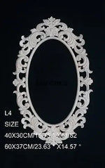 miroir ovale sculpté floral baroque blanc decoratif facile 60x37cm