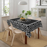 nappe réutilisable géométrique moderne noire blanche table fête