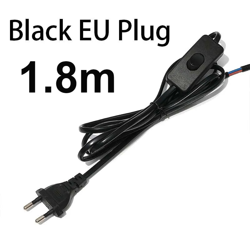 câble électrique interrupteur noir blanc moderne 1m 1.8m 3m 5m vde safe
