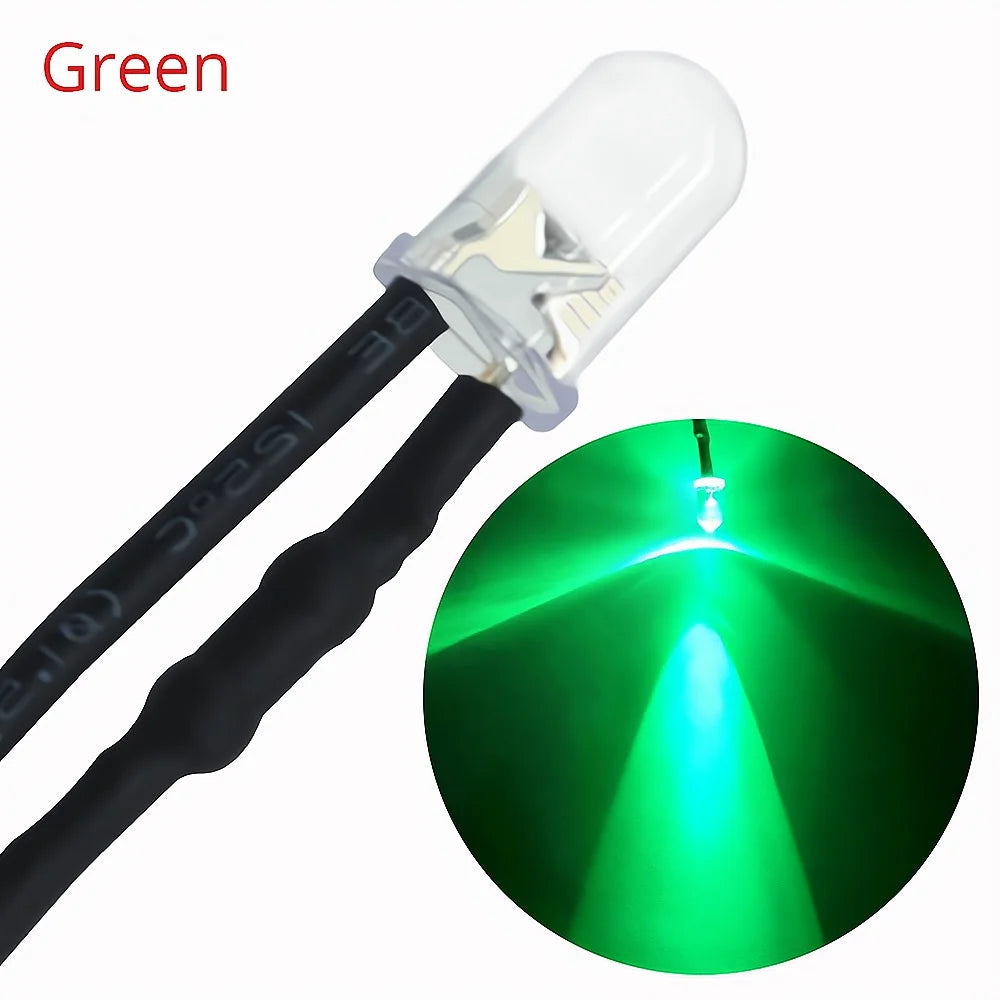 diode led ronde mm câble noir 12v bricolage décoration lumière transparente