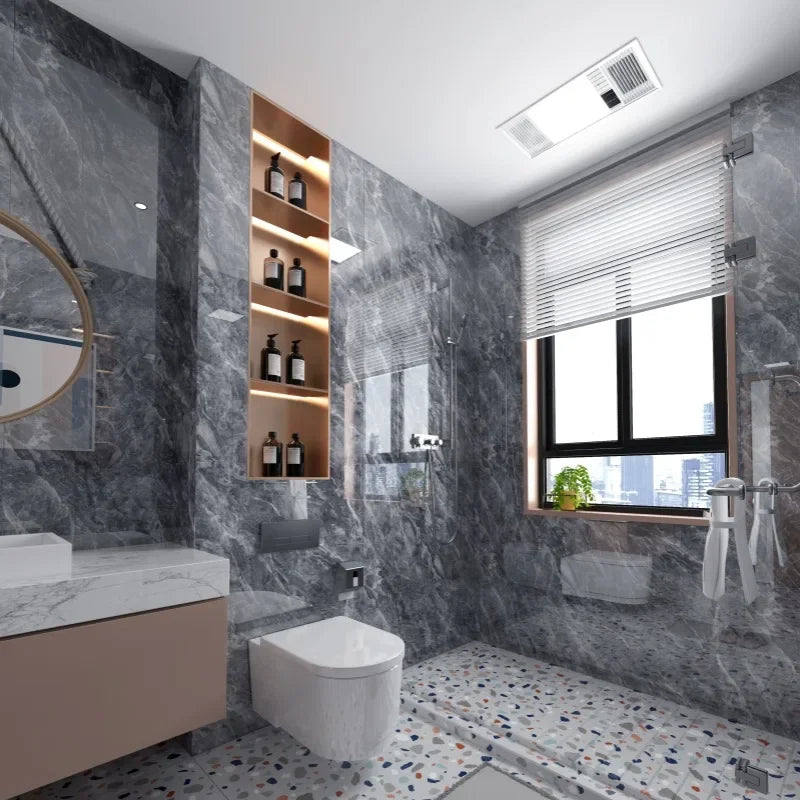 panneaux decoratifs murals marbre gris blanc adhésifs imperméables anti moisissures modernes resistant humidité respectueux