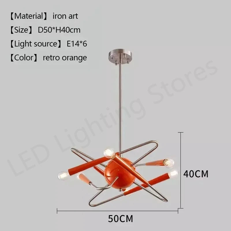 lampe suspendue rouge avion forme moderne ampoules led chaîne métallique ailerons moteurs chambre salon