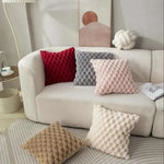 coussin décoratif moderne 45cm polyester solide rouge gris rose beige