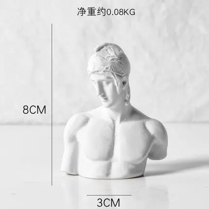 bustes sculptés resine blanc details fins antique figures grecques decor