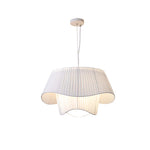 suspension lumineuse moderne tissu blanc plissé salon chambre salle manger