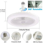 ventilateur moderne blanc led télécommande diffuseur odeur abs fan blades