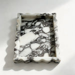 plateau rangement marbre moderne blanc gris organisation bijoux décoration intérieure 25cm 17cm