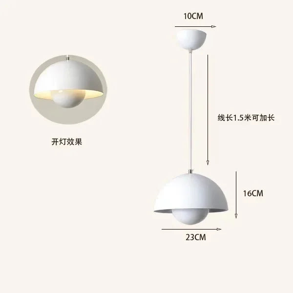 suspension lumineuse moderne sphérique métal jaune rose rouge vert beige doré