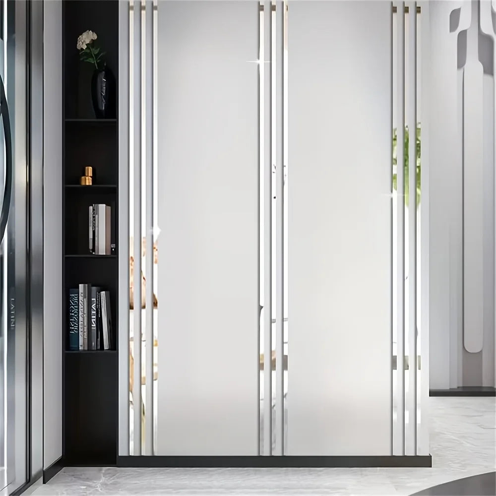 panneaux decoratifs murales rayures verticales motifs floraux modernes adhésifs gris blanc bleumarine minimalistes chambre