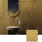 carreaux muraux adhésifs or moderne élégants carrés brillants 29.3cm 29.3cm noir argent