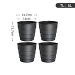 pots fleurs plastique blanc rayures modernes contrôleur racines 14cm 17cm 21cm pack pièces