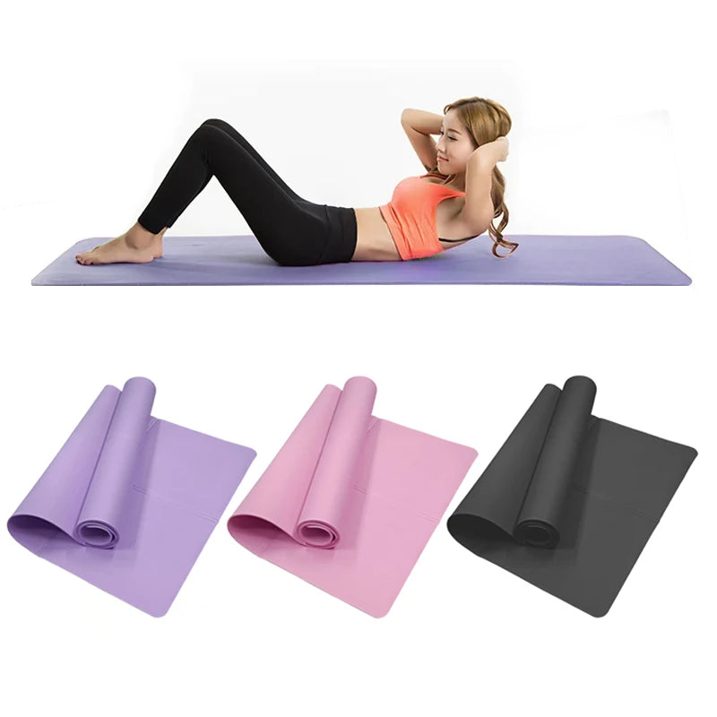 tapis yoga violet rose noir moderne fitness sport antidérapant 4mm épais