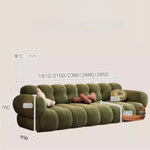 canapé moderne velours beige marron olive salon contemporain coussins différentes tailles