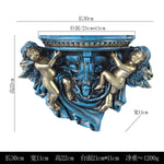 décoration murale étagère ange résine bleu doré blanc classique baroque chambre salon