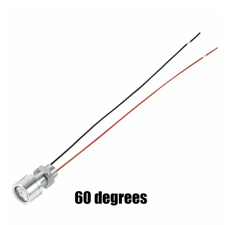 lampe led argentée moderne 0.5w 17mm 180mm câbles noirs rouges 40 60 degree