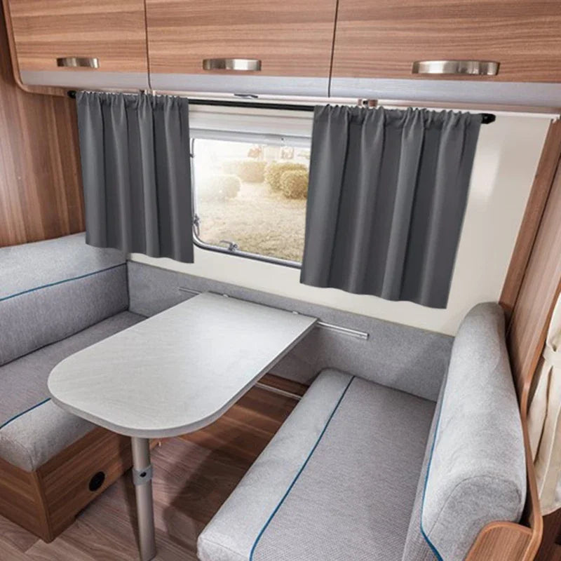 rideaux blackout gris foncé unis camping car opacité élevée deux panneaux moderne