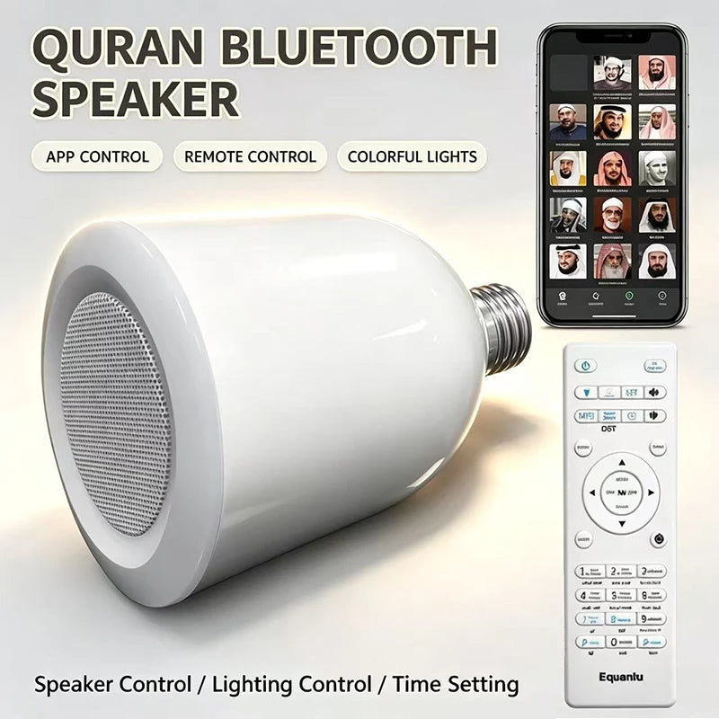 haut parleur bluetooth led portable veilleuse sans fil musique moderne électronique télécommande inclusion aztan