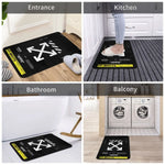 tapis bain noir blanc arrows imperméable antidérapant adhésif moderne minimaliste