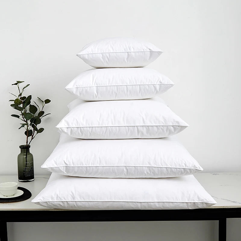 coussin blanc uni coton antistatique mémoire literie décoratif 40x40 50x50 60x60 cm