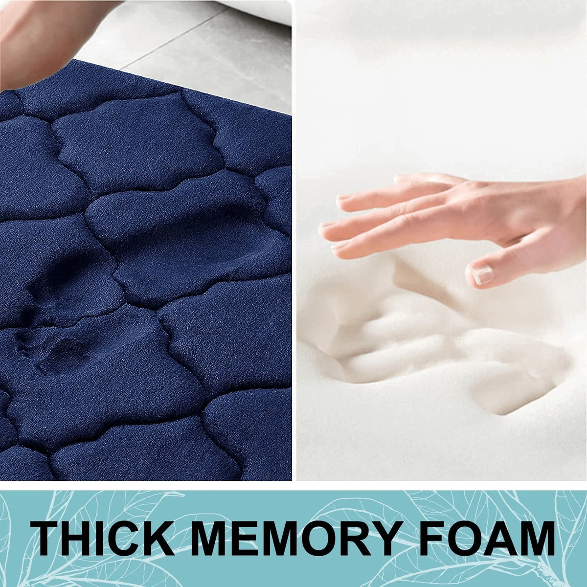 tapis bain doux gris bleu marine motif géométrique moderne absorbant lavable 60x90cm