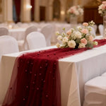 tulle blanc décoratif voile table transparent 3m 70cm polyester occasion cérémonie mariage