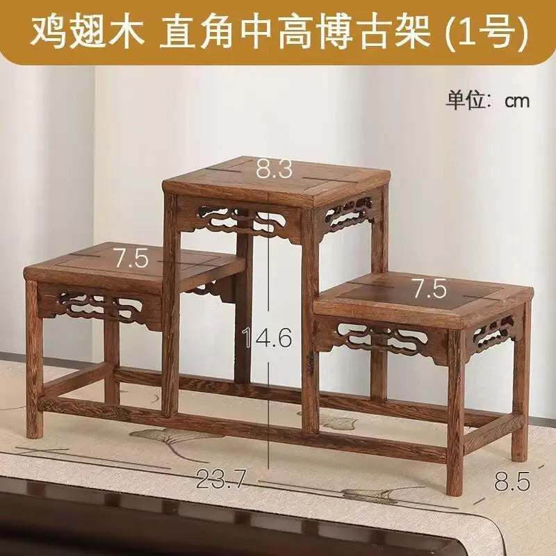 support pot bois sculpté banc tabouret traditionnel décoration patio étagère plant stand organisateurextérieurintérieur