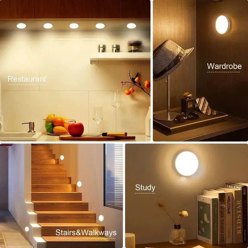 veilleuse led rechargeable sans fil lampe sol blanche moderne détecteur mouvement usb portable