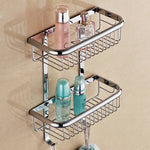 étagère salle bain double niveau or chrome moderne minimaliste clips inclusion vis écrous